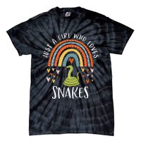 Just A Girl Who Loves Snakes Rainbow Gifts For Snake Lover Tie-Dye T-Shirt