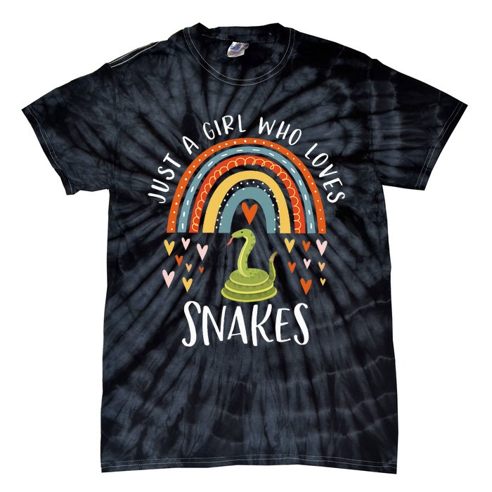 Just A Girl Who Loves Snakes Rainbow Gifts For Snake Lover Tie-Dye T-Shirt