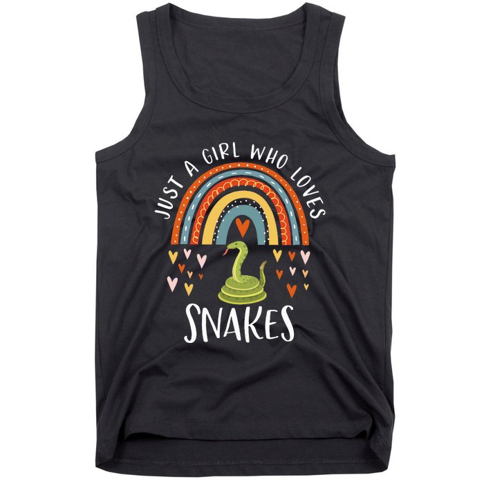 Just A Girl Who Loves Snakes Rainbow Gifts For Snake Lover Tank Top