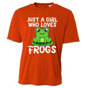 Just A Girl Who Loves Frogs Cute Green Frog Costume Gift Cooling Performance Crew T-Shirt