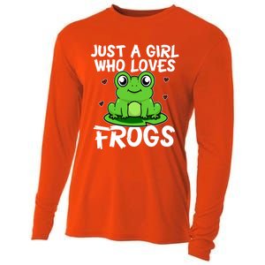 Just A Girl Who Loves Frogs Cute Green Frog Costume Gift Cooling Performance Long Sleeve Crew