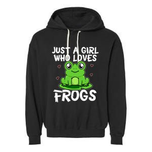 Just A Girl Who Loves Frogs Cute Green Frog Costume Gift Garment-Dyed Fleece Hoodie