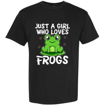 Just A Girl Who Loves Frogs Cute Green Frog Costume Gift Garment-Dyed Heavyweight T-Shirt