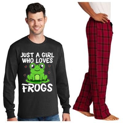 Just A Girl Who Loves Frogs Cute Green Frog Costume Gift Long Sleeve Pajama Set