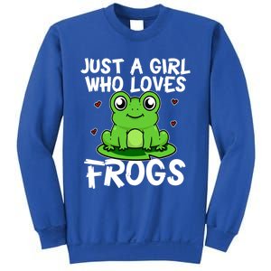 Just A Girl Who Loves Frogs Cute Green Frog Costume Gift Sweatshirt