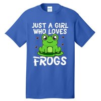 Just A Girl Who Loves Frogs Cute Green Frog Costume Gift Tall T-Shirt