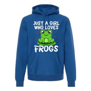 Just A Girl Who Loves Frogs Cute Green Frog Costume Gift Premium Hoodie