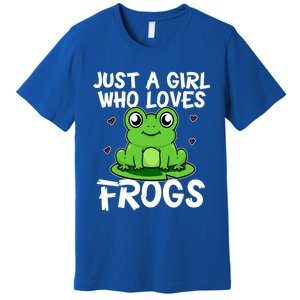 Just A Girl Who Loves Frogs Cute Green Frog Costume Gift Premium T-Shirt