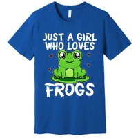 Just A Girl Who Loves Frogs Cute Green Frog Costume Gift Premium T-Shirt