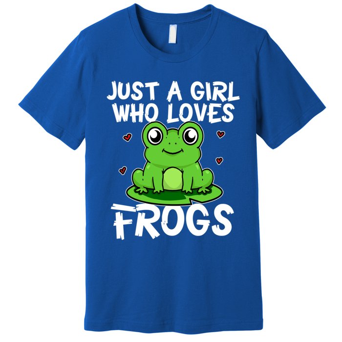 Just A Girl Who Loves Frogs Cute Green Frog Costume Gift Premium T-Shirt