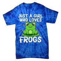 Just A Girl Who Loves Frogs Cute Green Frog Costume Gift Tie-Dye T-Shirt