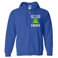 Just A Girl Who Loves Frogs Cute Green Frog Costume Gift Full Zip Hoodie