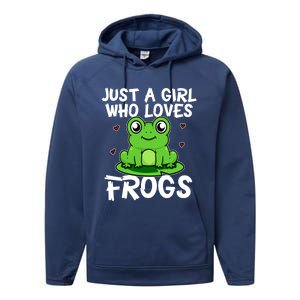 Just A Girl Who Loves Frogs Cute Green Frog Costume Gift Performance Fleece Hoodie