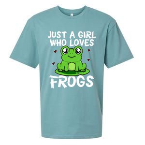 Just A Girl Who Loves Frogs Cute Green Frog Costume Gift Sueded Cloud Jersey T-Shirt