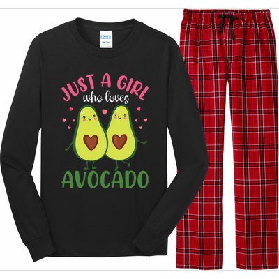 Just A Girl Who Loves Avocado Gift Idea For Women G Long Sleeve Pajama Set