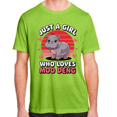 Just A Girl Who Loves Moo Deng Cute Baby Hippo Adult ChromaSoft Performance T-Shirt