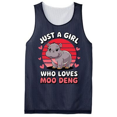 Just A Girl Who Loves Moo Deng Cute Baby Hippo Mesh Reversible Basketball Jersey Tank