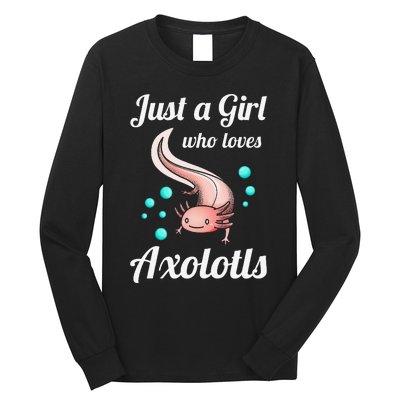 Just A Girl Who Loves Axolotls Axolotl Lovers Gift Long Sleeve Shirt