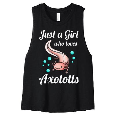 Just A Girl Who Loves Axolotls Axolotl Lovers Gift Women's Racerback Cropped Tank