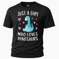 Just A Girl Who Loves Dinosaurs Cute Dinosaur Dino Lover Cooling Performance Crew T-Shirt