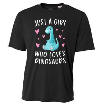 Just A Girl Who Loves Dinosaurs Cute Dinosaur Dino Lover Cooling Performance Crew T-Shirt