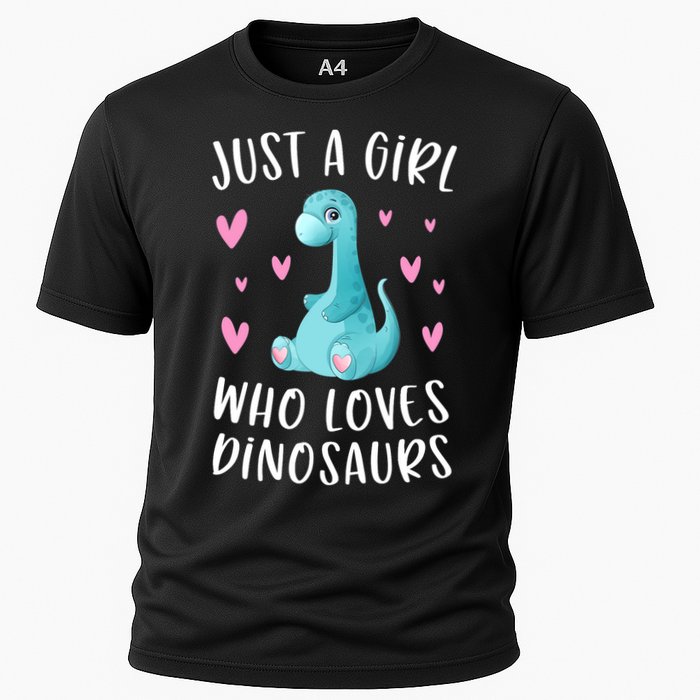 Just A Girl Who Loves Dinosaurs Cute Dinosaur Dino Lover Cooling Performance Crew T-Shirt