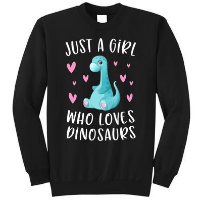 Just A Girl Who Loves Dinosaurs Cute Dinosaur Dino Lover Sweatshirt