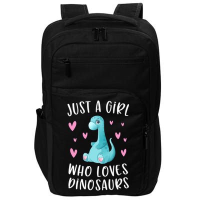 Just A Girl Who Loves Dinosaurs Cute Dinosaur Dino Lover Impact Tech Backpack