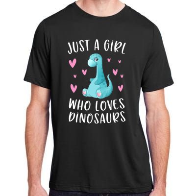 Just A Girl Who Loves Dinosaurs Cute Dinosaur Dino Lover Adult ChromaSoft Performance T-Shirt