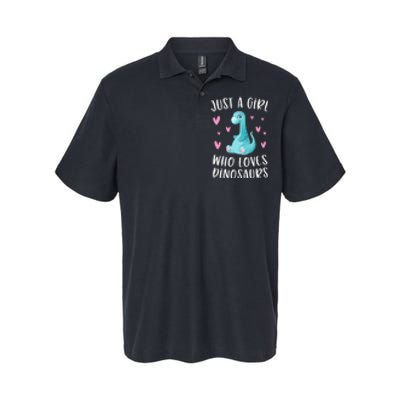 Just A Girl Who Loves Dinosaurs Cute Dinosaur Dino Lover Softstyle Adult Sport Polo