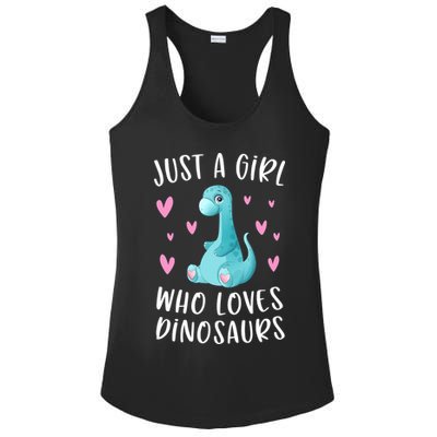 Just A Girl Who Loves Dinosaurs Cute Dinosaur Dino Lover Ladies PosiCharge Competitor Racerback Tank
