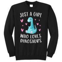 Just A Girl Who Loves Dinosaurs Cute Dinosaur Dino Lover Tall Sweatshirt