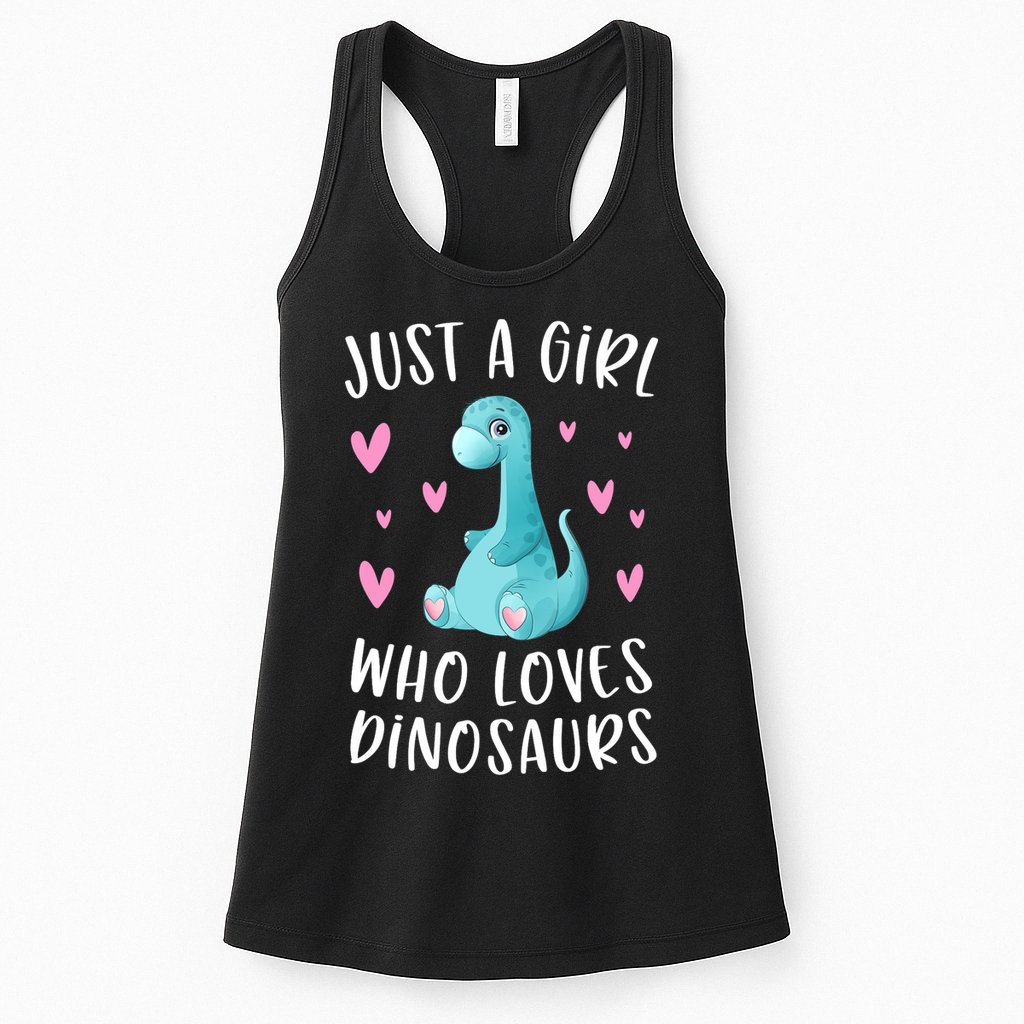 Just A Girl Who Loves Dinosaurs Cute Dinosaur Dino Lover Womens Tank Top