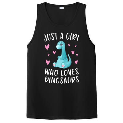 Just A Girl Who Loves Dinosaurs Cute Dinosaur Dino Lover PosiCharge Competitor Tank