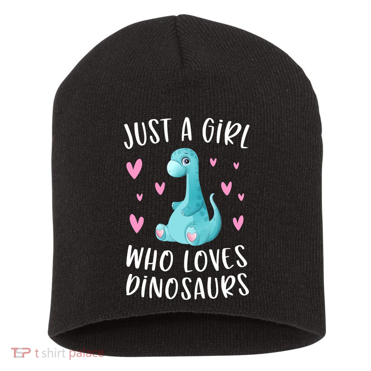 Just A Girl Who Loves Dinosaurs Cute Dinosaur Dino Lover Short Acrylic Beanie