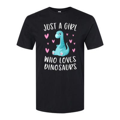 Just A Girl Who Loves Dinosaurs Cute Dinosaur Dino Lover Softstyle CVC T-Shirt