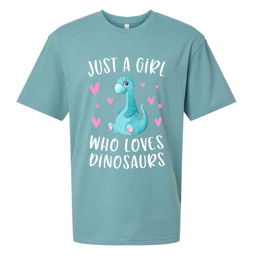 Just A Girl Who Loves Dinosaurs Cute Dinosaur Dino Lover Sueded Cloud Jersey T-Shirt