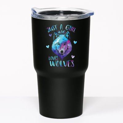 Just A Girl Who Loves Wolves Watercolor Cute Wolf Lover Tumbler