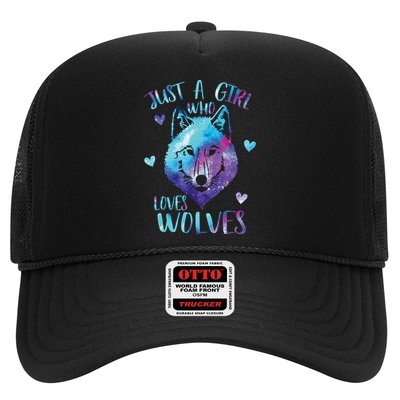 Just A Girl Who Loves Wolves Watercolor Cute Wolf Lover Trucker Hat