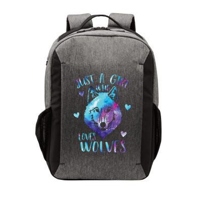 Just A Girl Who Loves Wolves Watercolor Cute Wolf Lover Vector Backpack