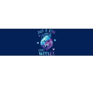 Just A Girl Who Loves Wolves Watercolor Cute Wolf Lover Bumper Sticker