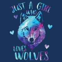Just A Girl Who Loves Wolves Watercolor Cute Wolf Lover Womens Tank Top