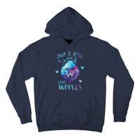 Just A Girl Who Loves Wolves Watercolor Cute Wolf Lover Tall Hoodie