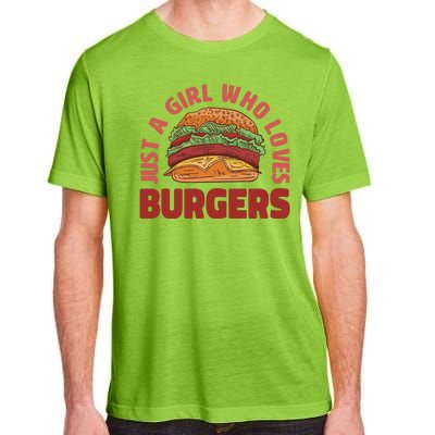 Just A Girl Who Loves Burgers Adult ChromaSoft Performance T-Shirt