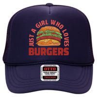 Just A Girl Who Loves Burgers High Crown Mesh Back Trucker Hat