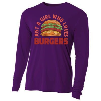 Just A Girl Who Loves Burgers Cooling Performance Long Sleeve Crew