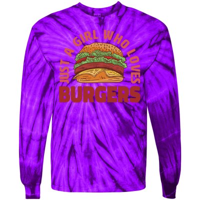 Just A Girl Who Loves Burgers Tie-Dye Long Sleeve Shirt