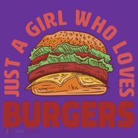 Just A Girl Who Loves Burgers Women's V-Neck T-Shirt