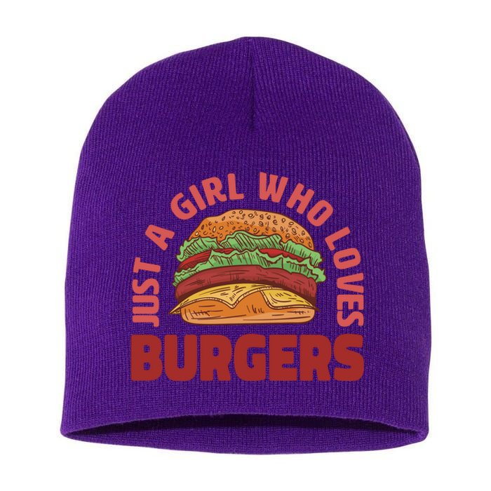 Just A Girl Who Loves Burgers Short Acrylic Beanie