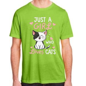 Just A Girl Who Loves Cats Cute Cat Lover Gifts Adult ChromaSoft Performance T-Shirt